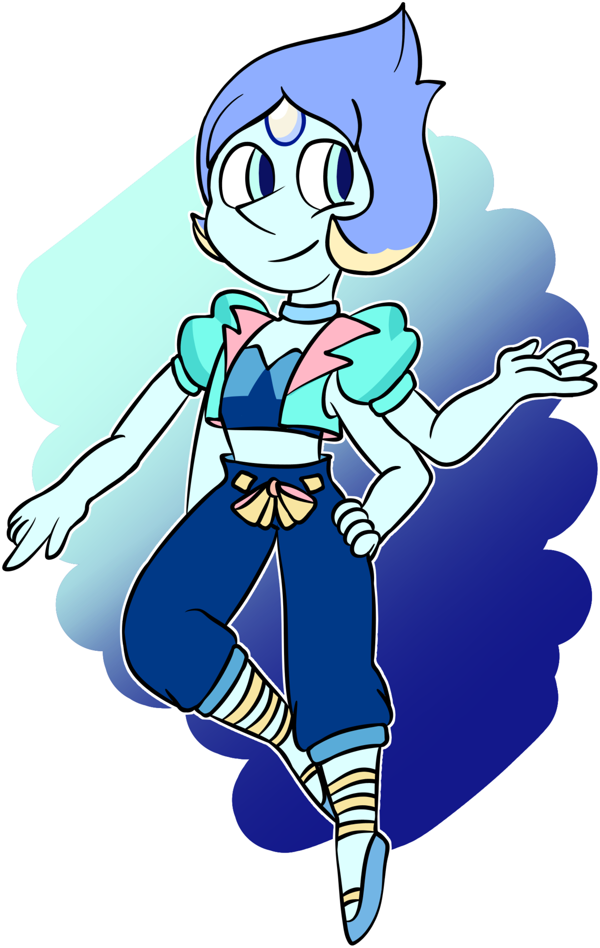 Crystal Gem Pearlapis Fusion, Rainbow Moonstone The - Lapis Lazuli Png (1216x1920), Png Download