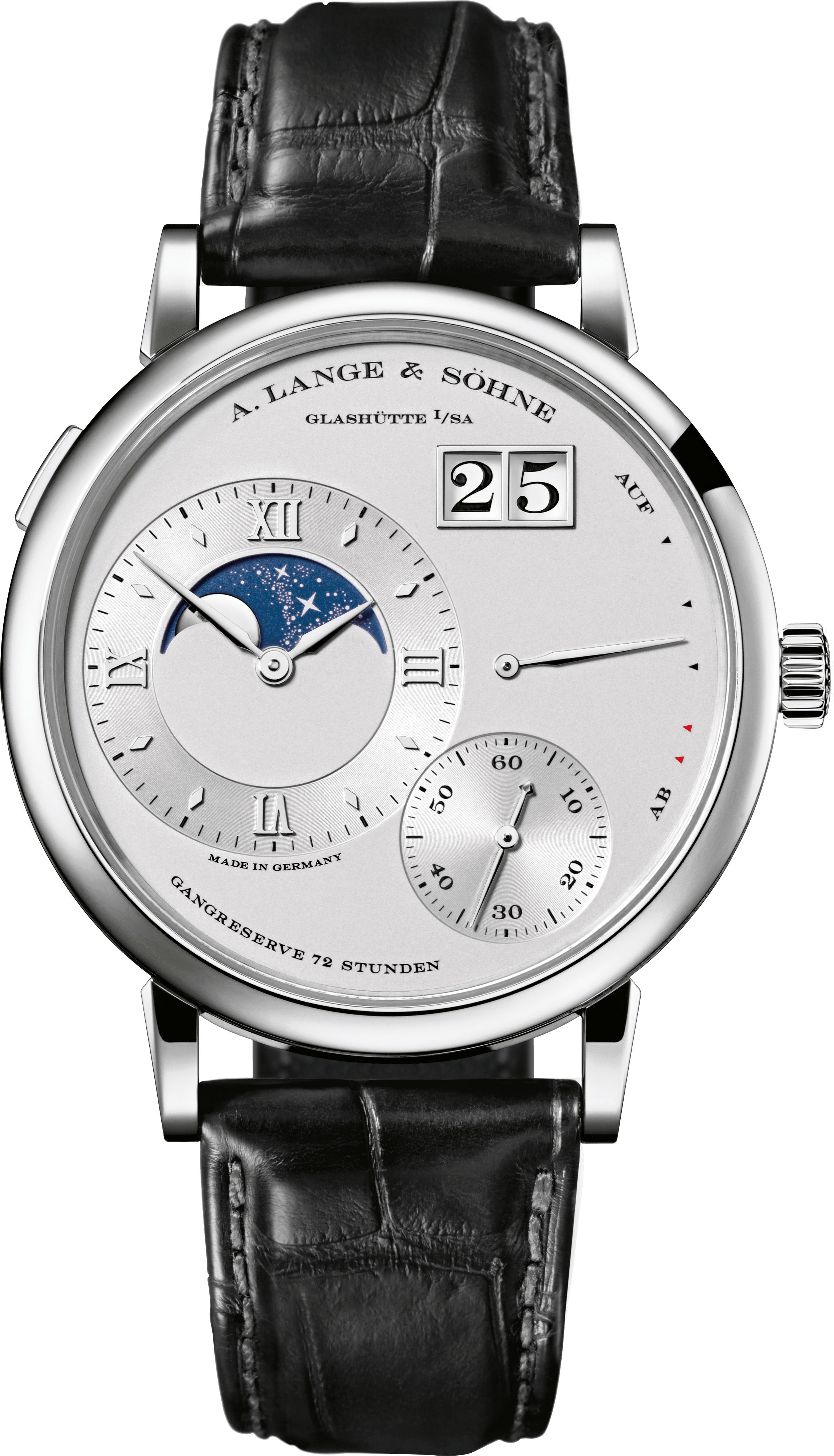 Grand Lange 1 Moon Phase Platinum With Dial In Rhodié (2291x4000), Png Download