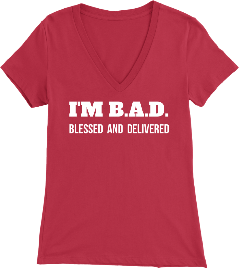 Blessed And Delivered V-neck - Active Shirt (1024x1024), Png Download
