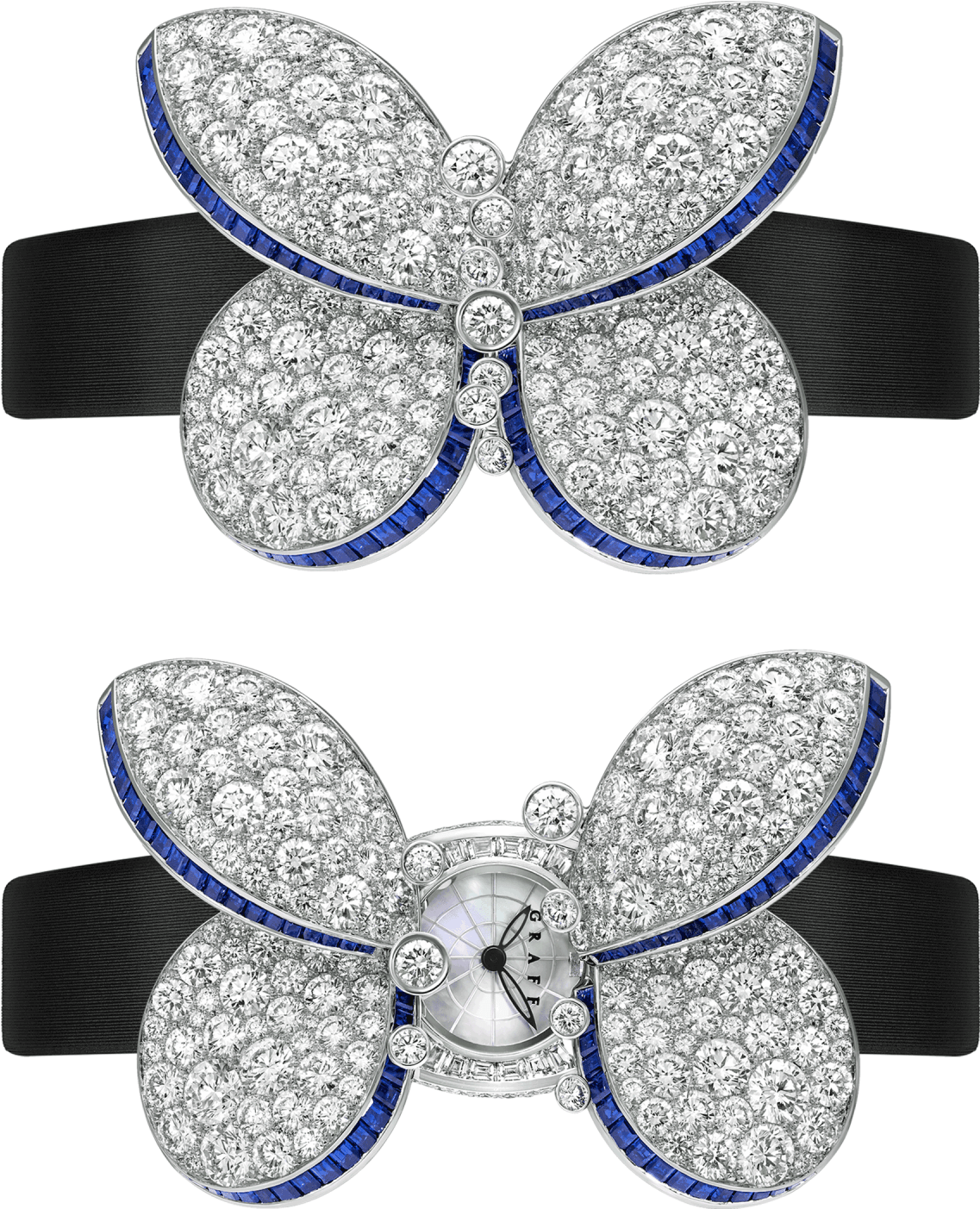 A Graff Ladies' Princess Butterfly Watch Set With Sapphire - Butterfly (2000x2000), Png Download