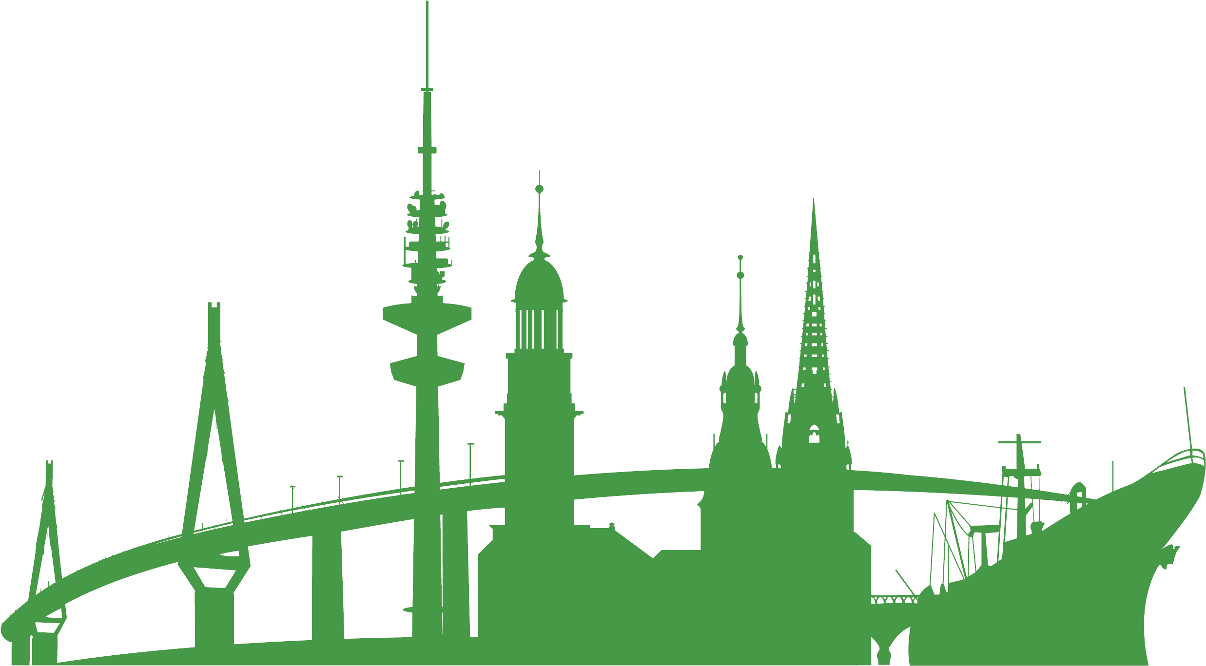 Company - Hamburg Skyline Icon (2553x1457), Png Download