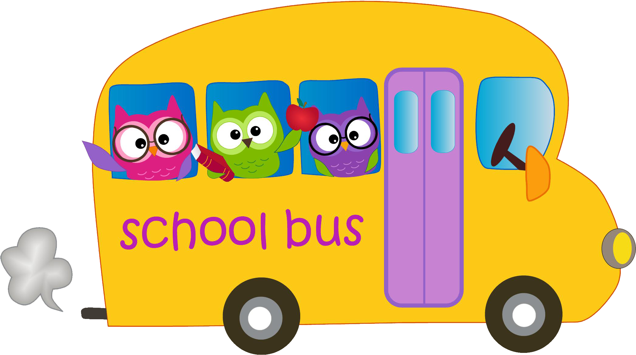 We Offer Bus Transportation For The The Following Schools - Owl And School Bus (2148x1316), Png Download
