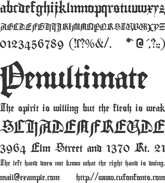 Gutenberg Textura Font Preview - Number (660x730), Png Download