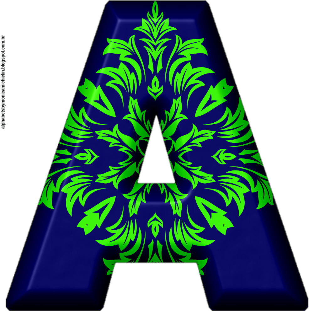 Alfabeto Com Textura De Ornamentos Florais Png - Graphic Design (1000x1000), Png Download