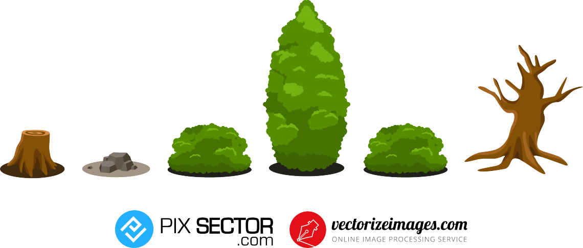 Free Bush Vector - Christmas Tree (1140x486), Png Download