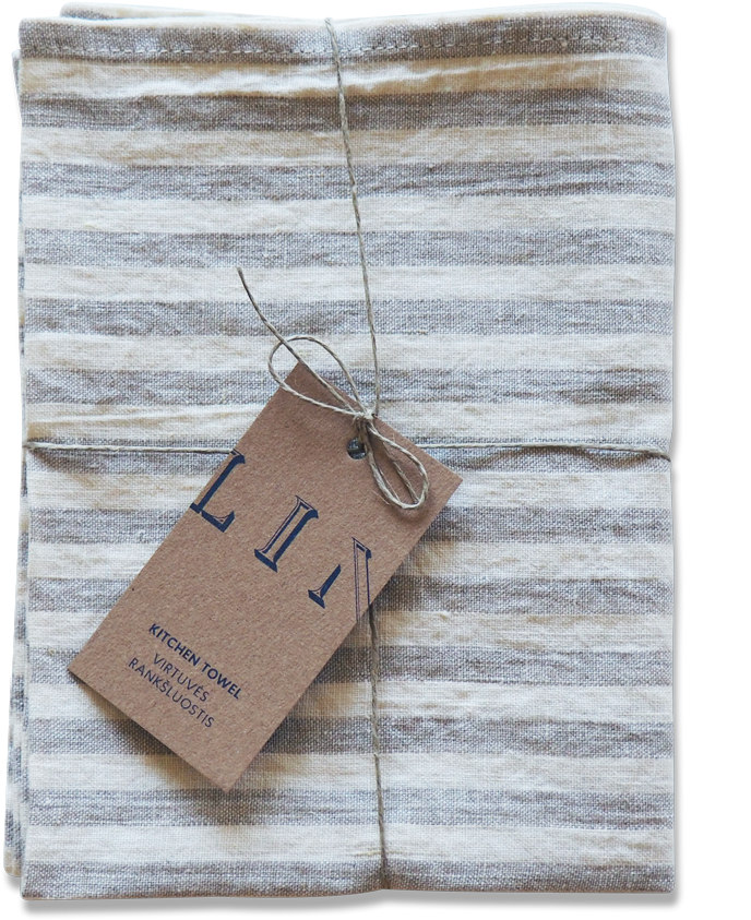 Linen Tales - Kitchen Towel - Natural/white Stripe - Coin Purse (1020x1410), Png Download
