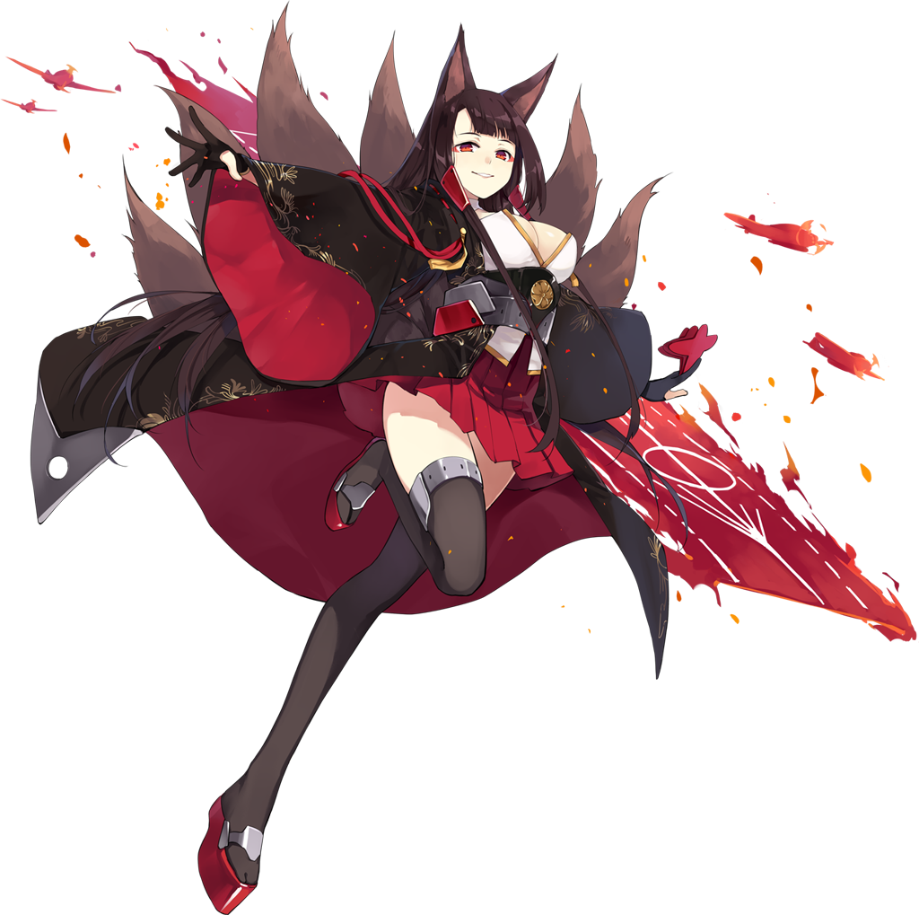 Akagi Japanese Ship Lines - Azur Lane Akagi And Kaga Game (1024x1019), Png Download