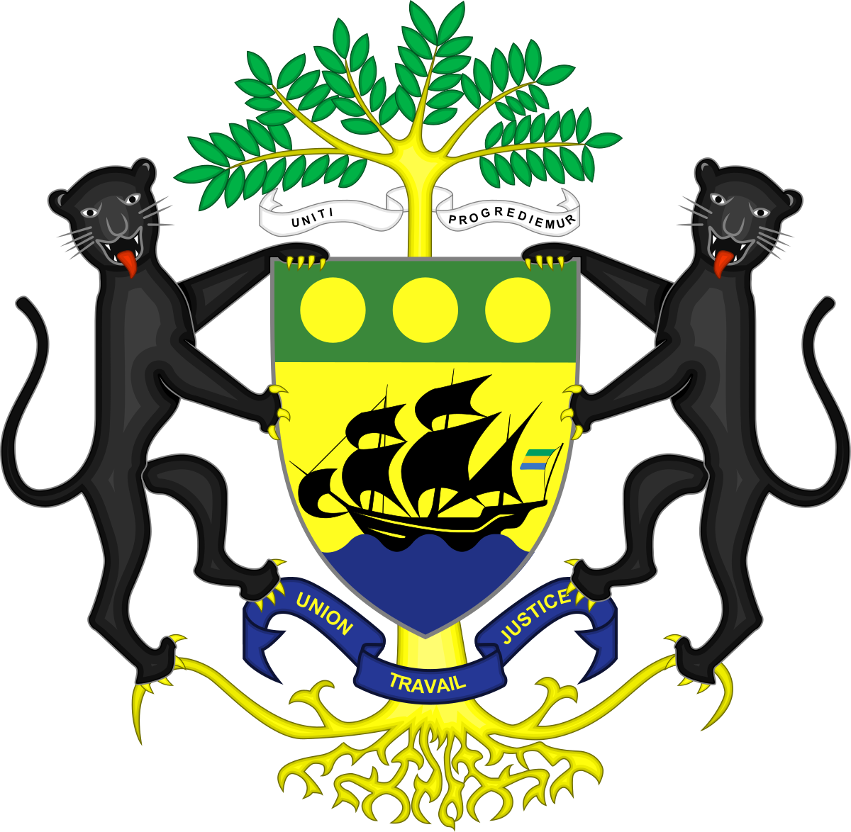 Gabon - Gabon Coat Of Arms (1200x1174), Png Download