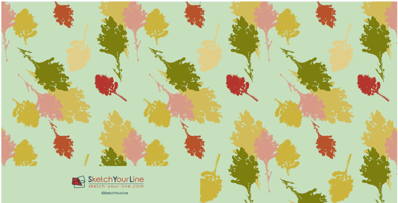 Leaves Pattern Square Greeting Cards - Illustration (800x800), Png Download