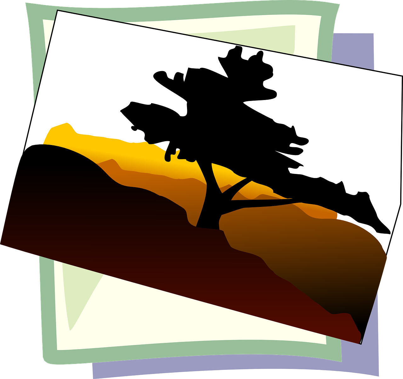 Tree Silhouette Desert - Bonsai Tree Clip Art (1280x1205), Png Download