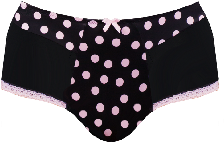 Lace Black & Blushing Pink Briefd27 2220black/pinkspot - Briefs (1000x926), Png Download