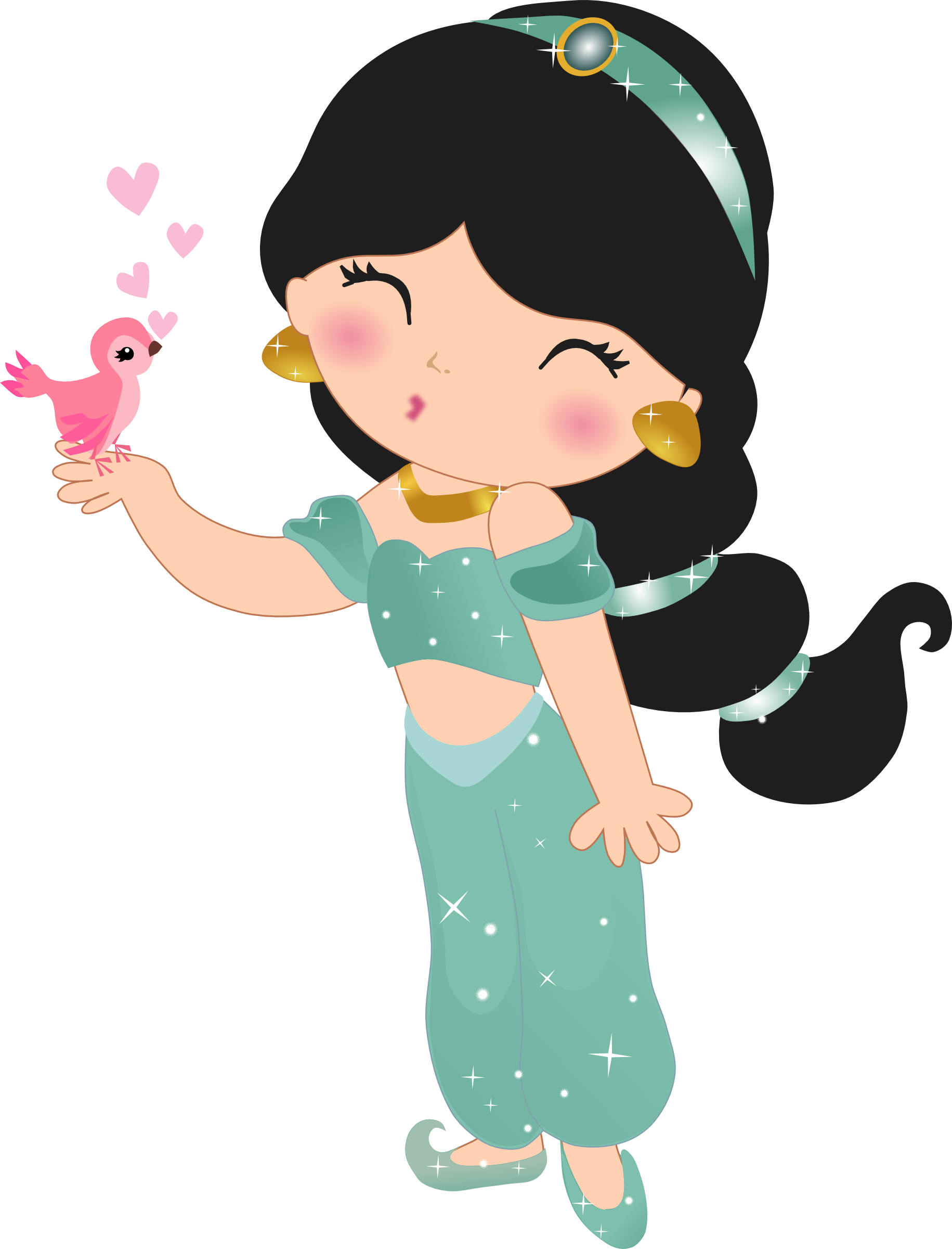 Princesas Disney Cute - Jasmine Cute Princess Png (1831x2401), Png Download