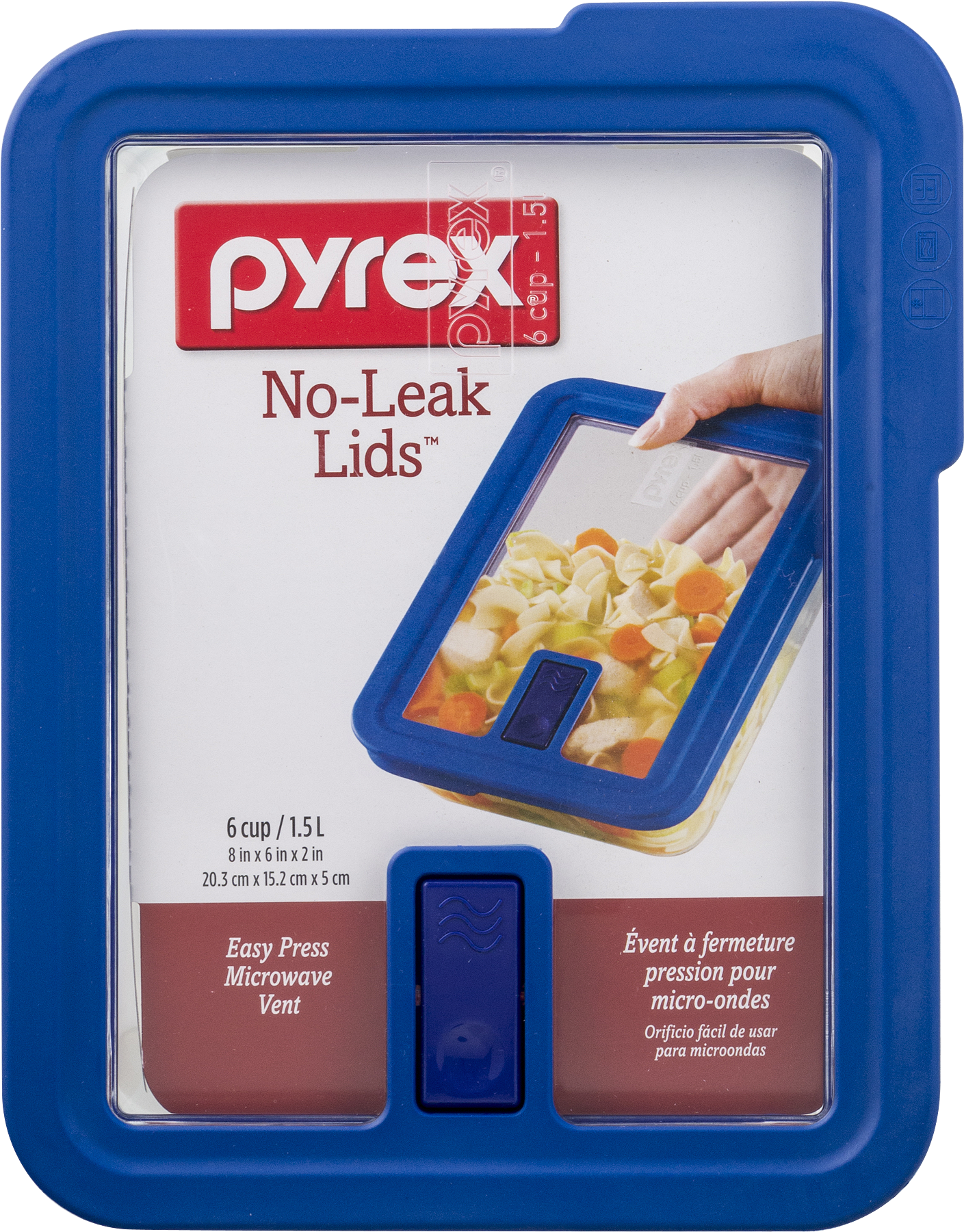 Pyrex No Leak Clear 6 Cup Rectangle Glass Storage Set - Memory Card (1800x1800), Png Download