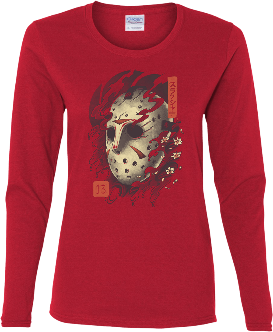 Oni Jason Mask Women's Long Sleeve T-shirt - Long-sleeved T-shirt (1155x1155), Png Download