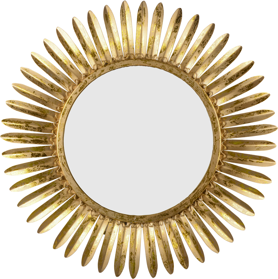 Mirror Rays Of Gold & Shadow - Vintage Rattan Hand Mirror (1800x1800), Png Download