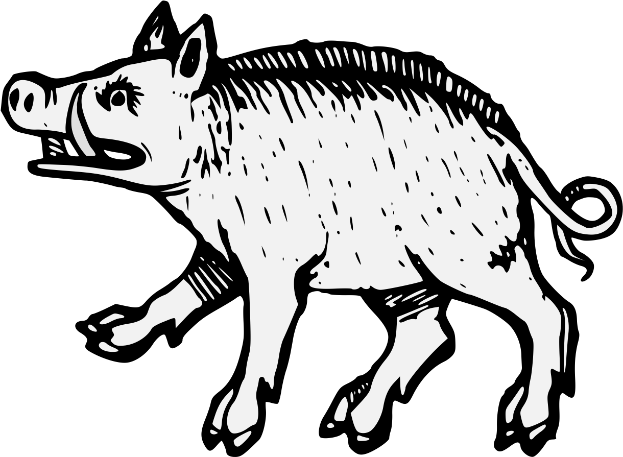 Boar Passant - Illustration (1237x918), Png Download
