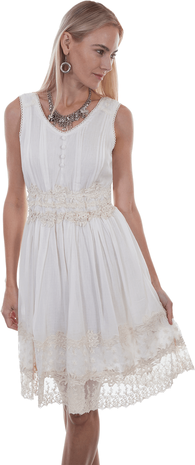 Hc346 Ivo 6 - Cotton Lace Waist Dress (1000x1500), Png Download