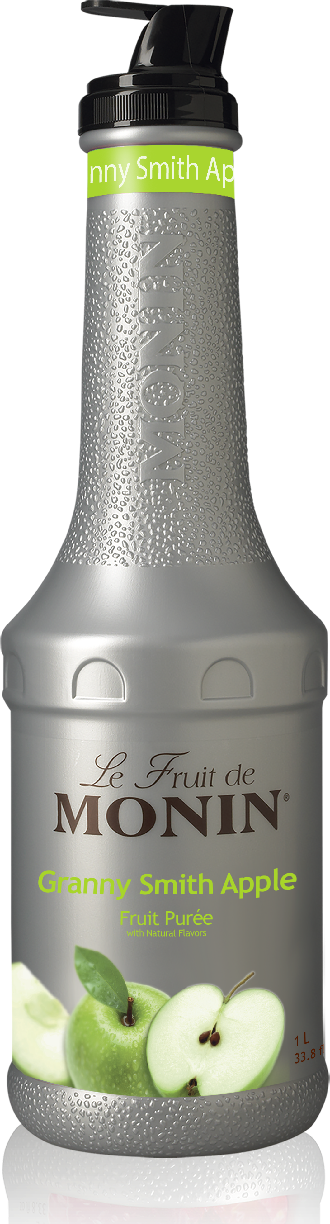 Front Label - Monin Granny Smith Apple Puree (1161x4007), Png Download