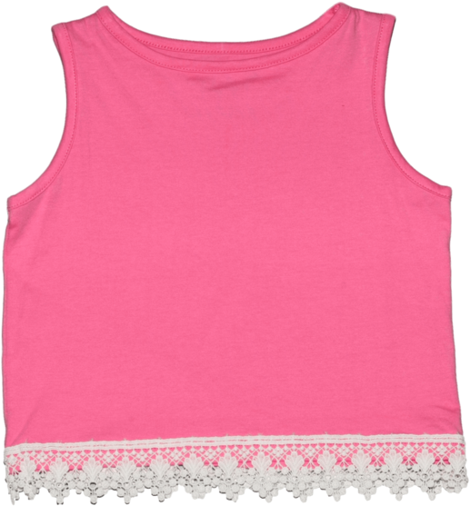 Ciara Top Pink With Crochet Lace Trim - Active Tank (1024x683), Png Download