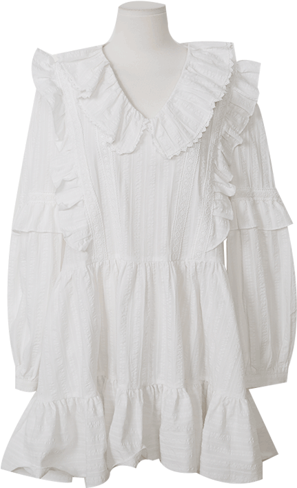 Frilled Lace Trim Mini Dress - Cocktail Dress (800x800), Png Download