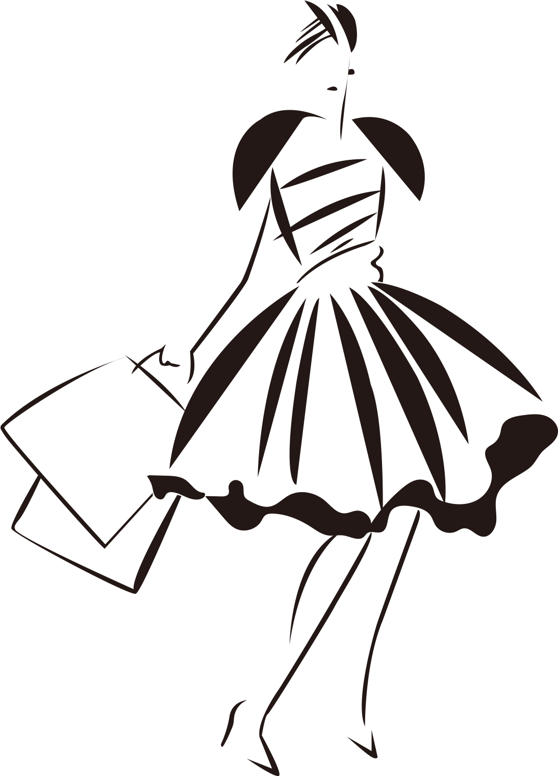 Art Abstract Model Silhouette Png And Vector Image - Sunday Is For Shopping Quote (2000x2000), Png Download