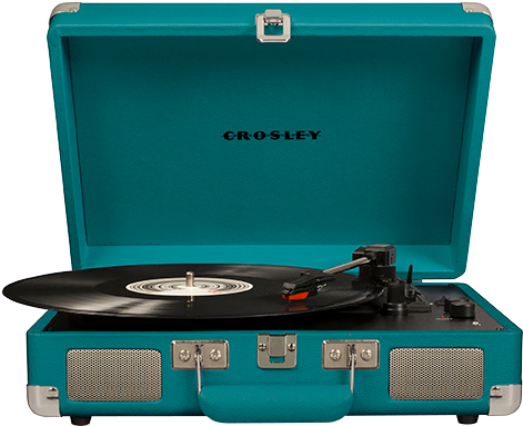 Crosley Cruiser Deluxe Turntable Teal - Teal Crosley Record Player (640x510), Png Download