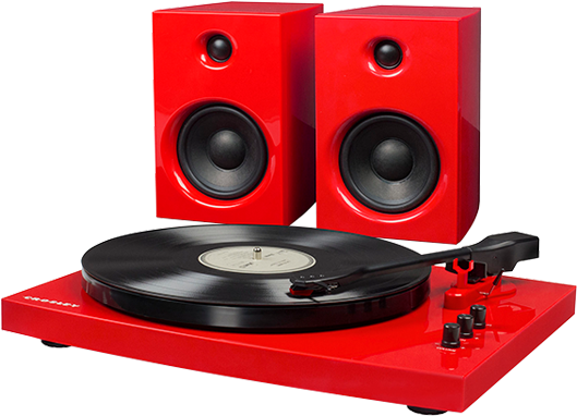 Crosley T100 Turntable System Red - Crosley T100 Turntable System (640x510), Png Download