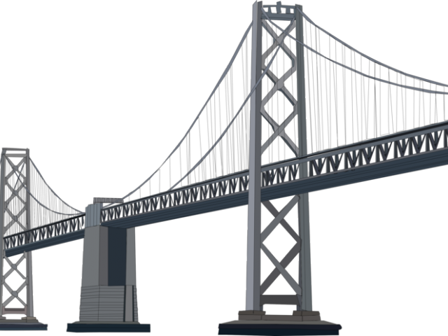 Rope Bridge Clipart Transparent - Oakland Bay Bridge (640x480), Png Download