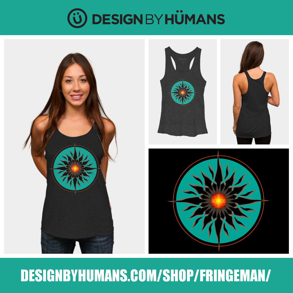 Tribal Sun 8 Racerback Tank By David Manlove - Design By Humans (1000x1000), Png Download