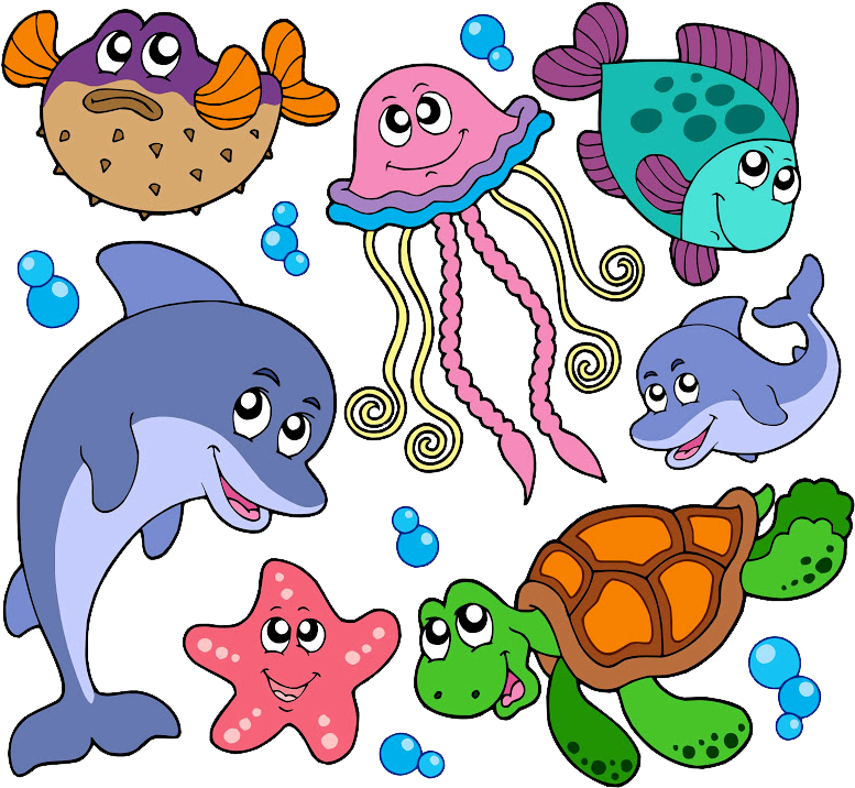 Animais Do Fundo Do Mar Png Sea Creatures Clip Art Full Size Png Download Seekpng