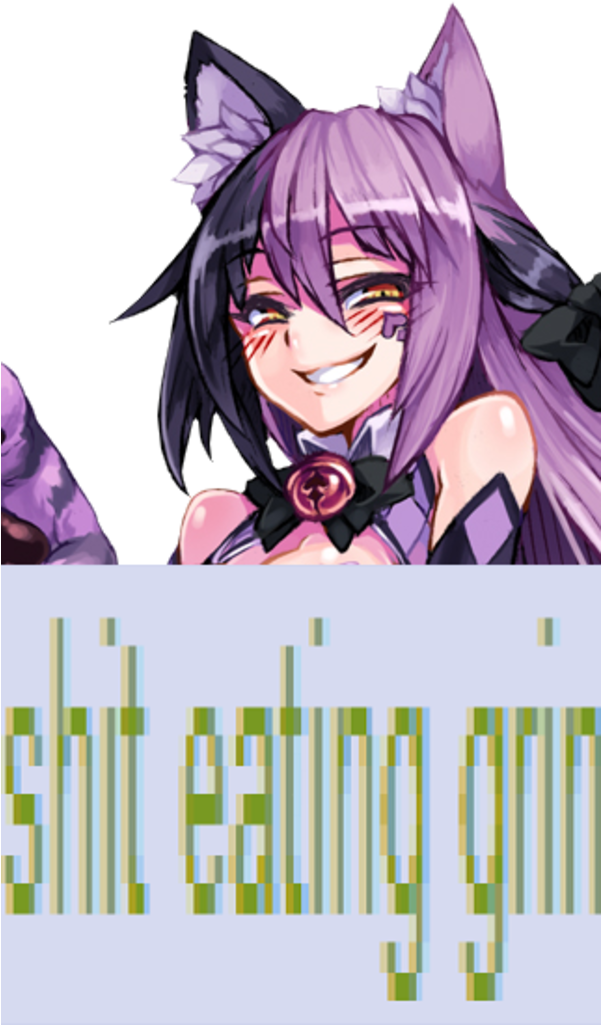 Catgirl / Neko - Shit Eating Grin Cat (600x1062), Png Download