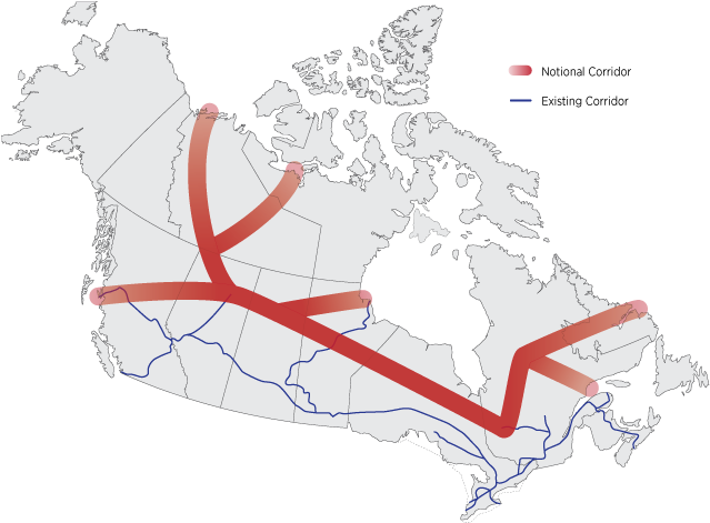 Northern Corridor Map - North America Provinces (793x613), Png Download