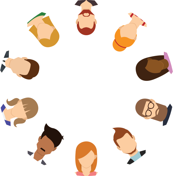 Png Report Frames Illustrations Hd Images Photo Youth - Heads In A Circle (664x675), Png Download