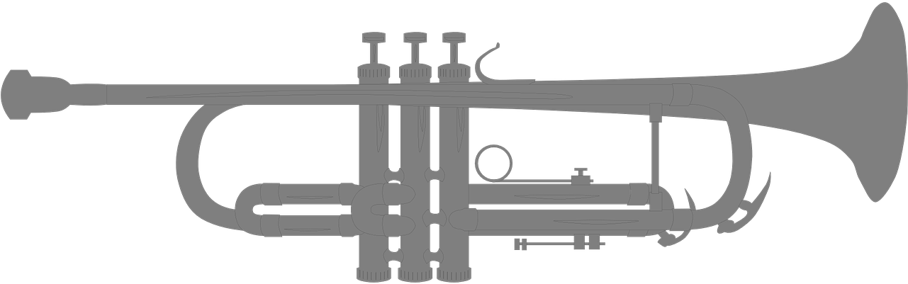 A Falling Leaf - Clip Art Trumpet Transparent Background (1280x640), Png Download