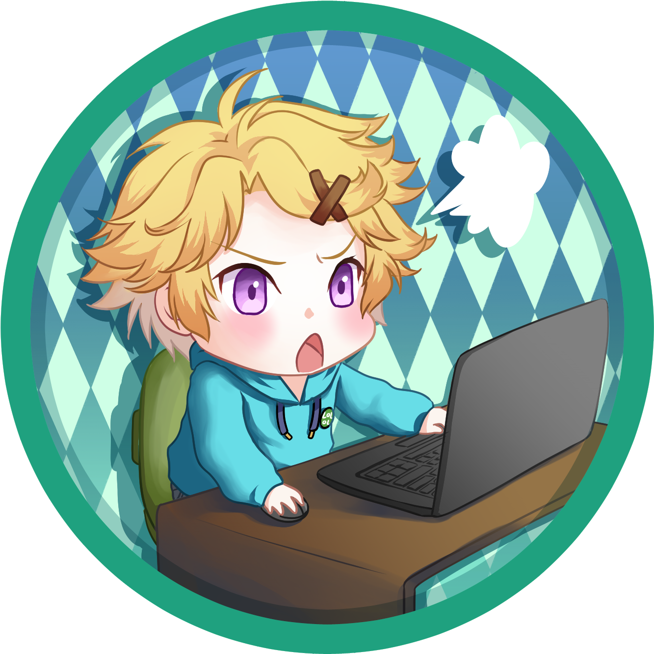 Mystic Messenger Yoosung Playing Lolol - Mystic Messenger Png Stickers (1417x1417), Png Download