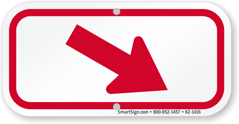 Downwards Right Arrow, Supplemental Parking Sign, Red - Please Be Quiet Neighbors (800x416), Png Download