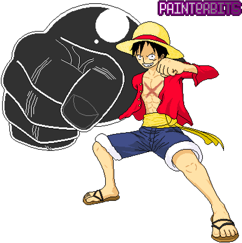 Monkey D - Pixel Art One Piece (834x838), Png Download