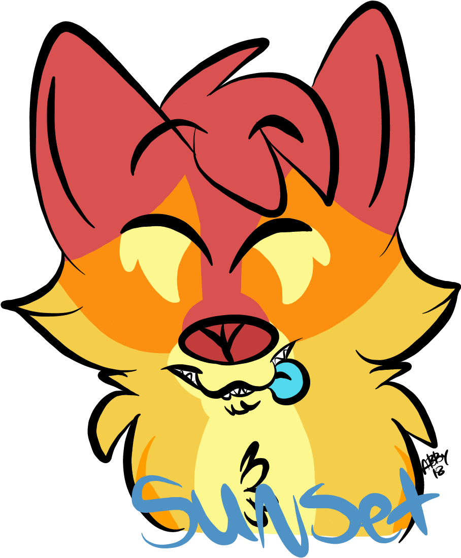Sun Set Wolf Headshot 2 / - Cartoon (1280x1280), Png Download