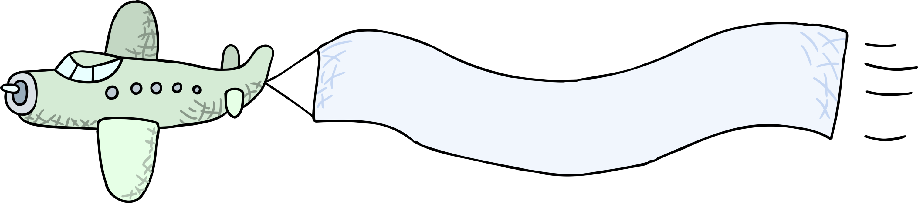 Vector Illustration Of Airplane Propeller Aircraft - Plane With A Sign Png (3024x700), Png Download