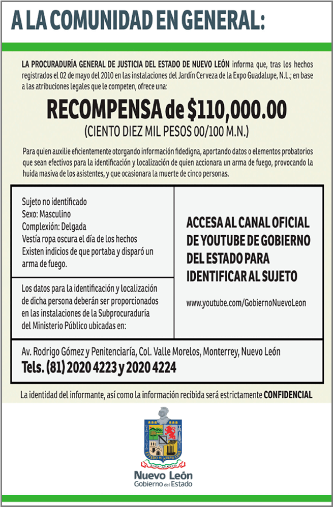 Recompensa - Se Busca - Nuevo Leon (1000x1076), Png Download