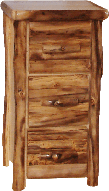 Aspen Log 3 Drawer File Cabinet - Chest Of Drawers (867x795), Png Download