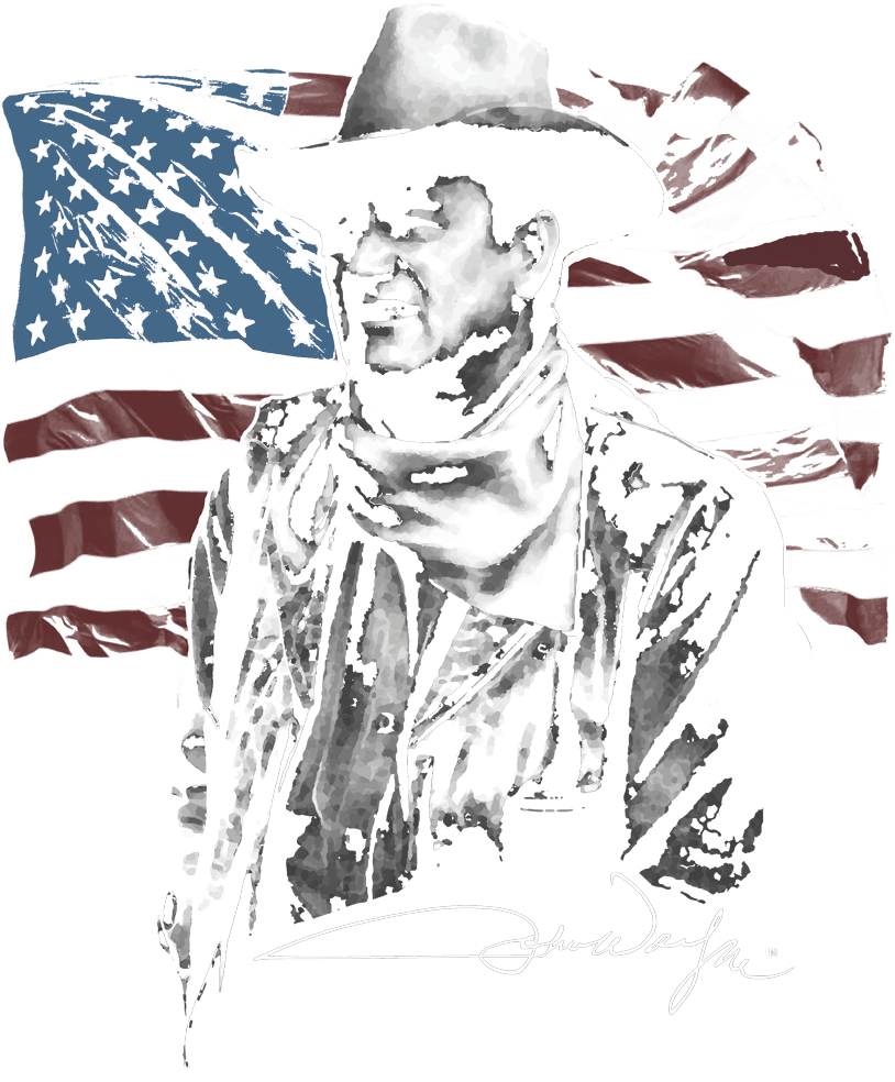 John Wayne American Idol Women's T-shirt - Illustration (850x1048), Png Download