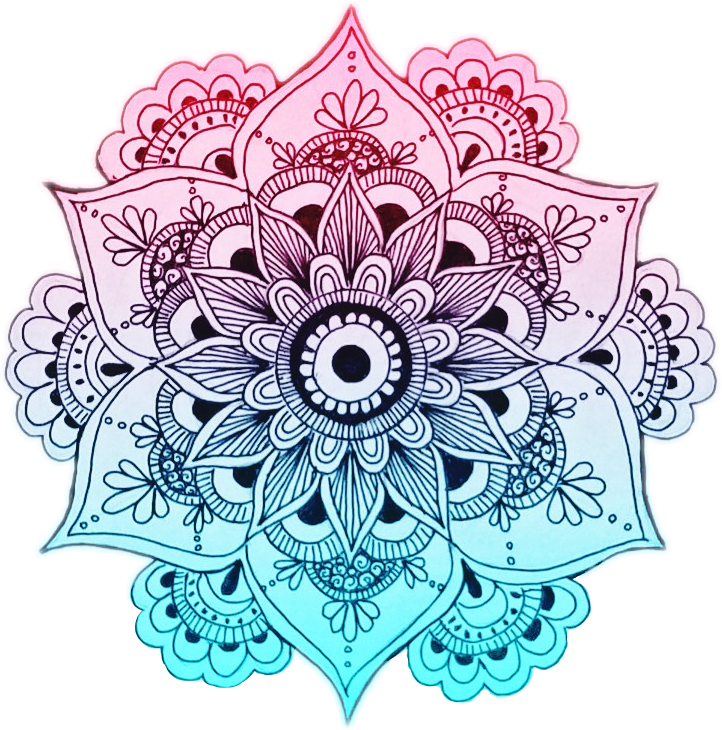 Tattoo Designs Coloring Bat Book Zentangle Mandala - Mandala Lotus Flowers Design (722x730), Png Download