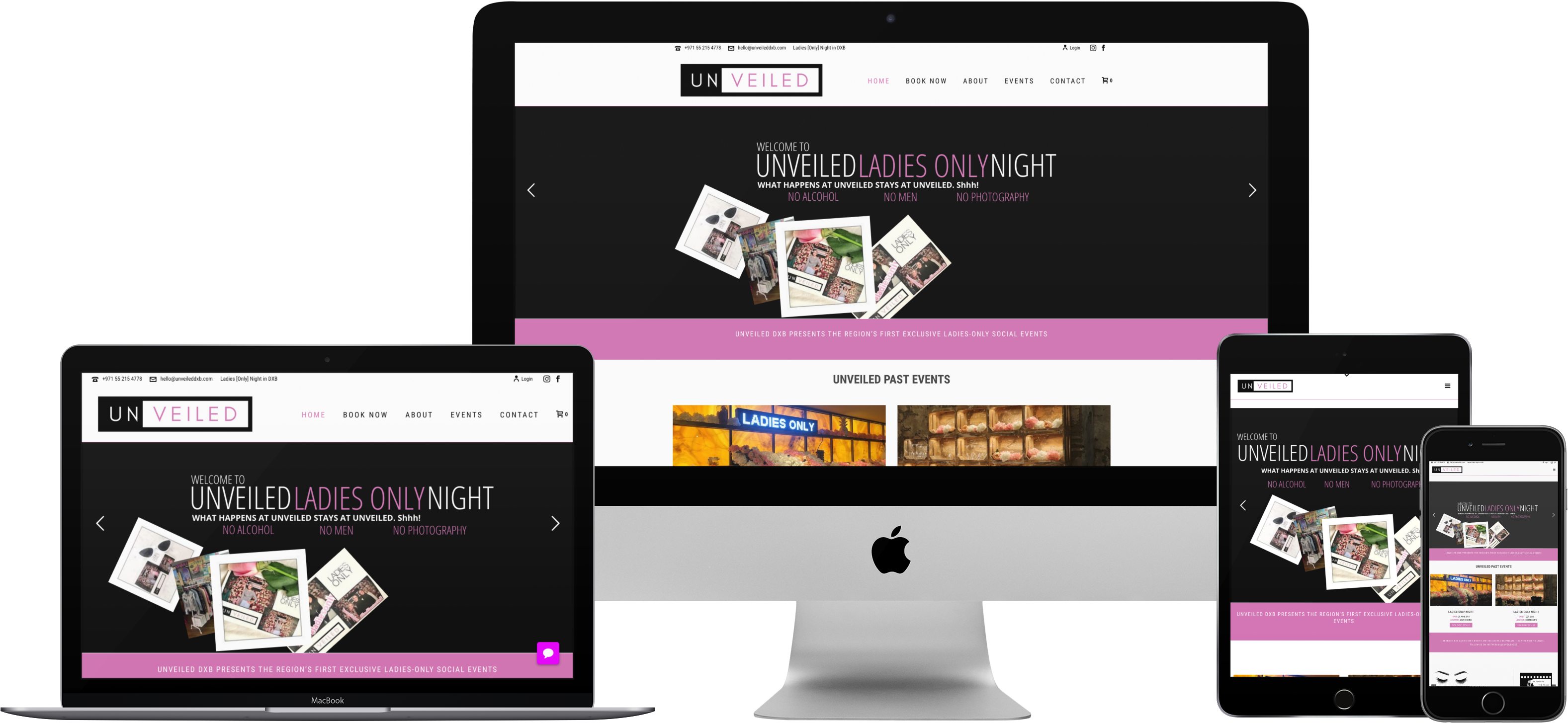 Imac Macbook Pro Ipad Mini And Iphone Mockup Over A - Web Design (3300x2475), Png Download