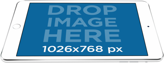 Png Mockup Of An Ipad Mini In Landscape View Lying - Smartphone (640x480), Png Download