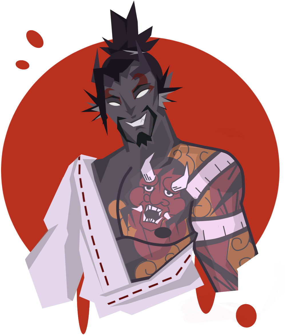 As Requested, A Demon Hanzo Just In Time For Overwatch - Cartoon (1019x1200), Png Download