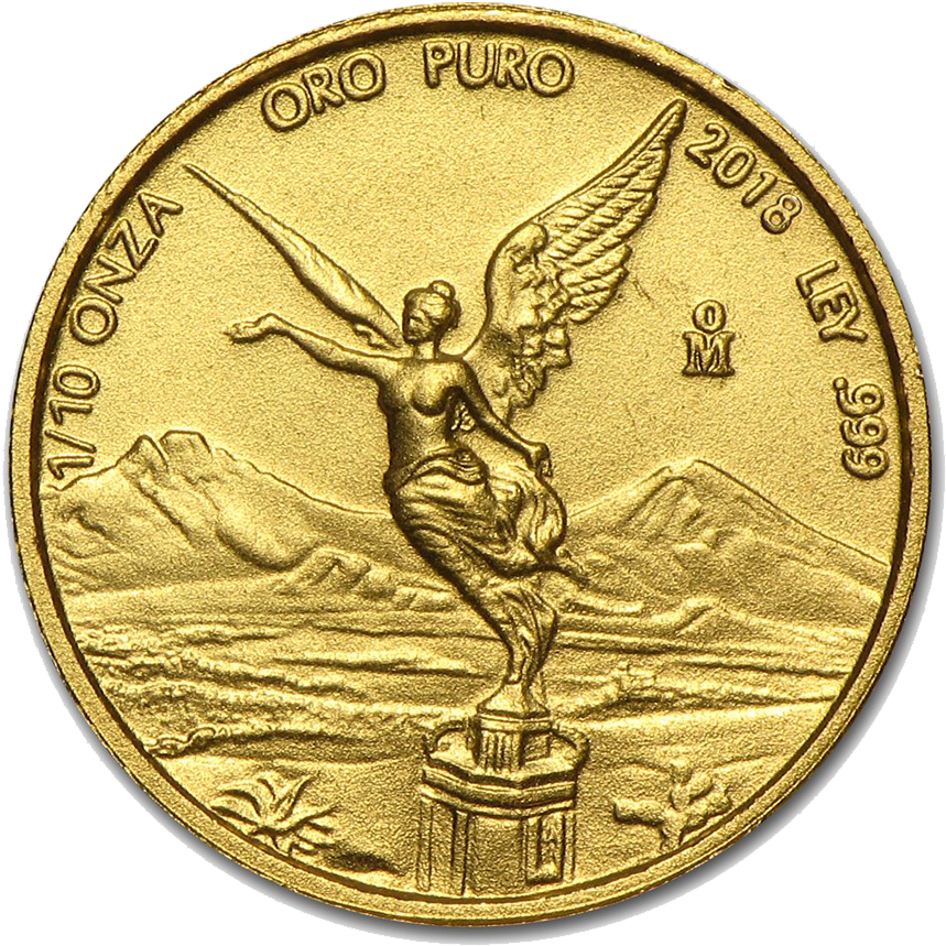 2018 Mexican Libertad 1/10oz Gold Coin - Libertad 1 10 Gold 2017 (900x900), Png Download
