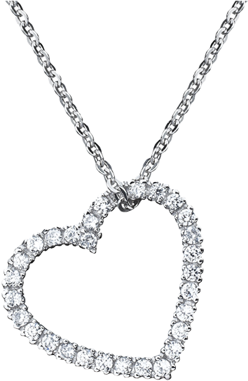 Crislu Open Heart Necklace - Open Heart Cz Necklace (960x623), Png Download