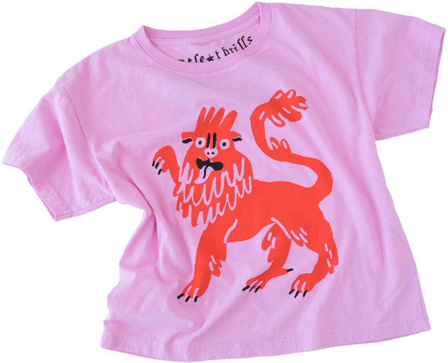 Dumb Lion Tee In Pink Dumb Lion Tee In Pink - Girl (714x1000), Png Download