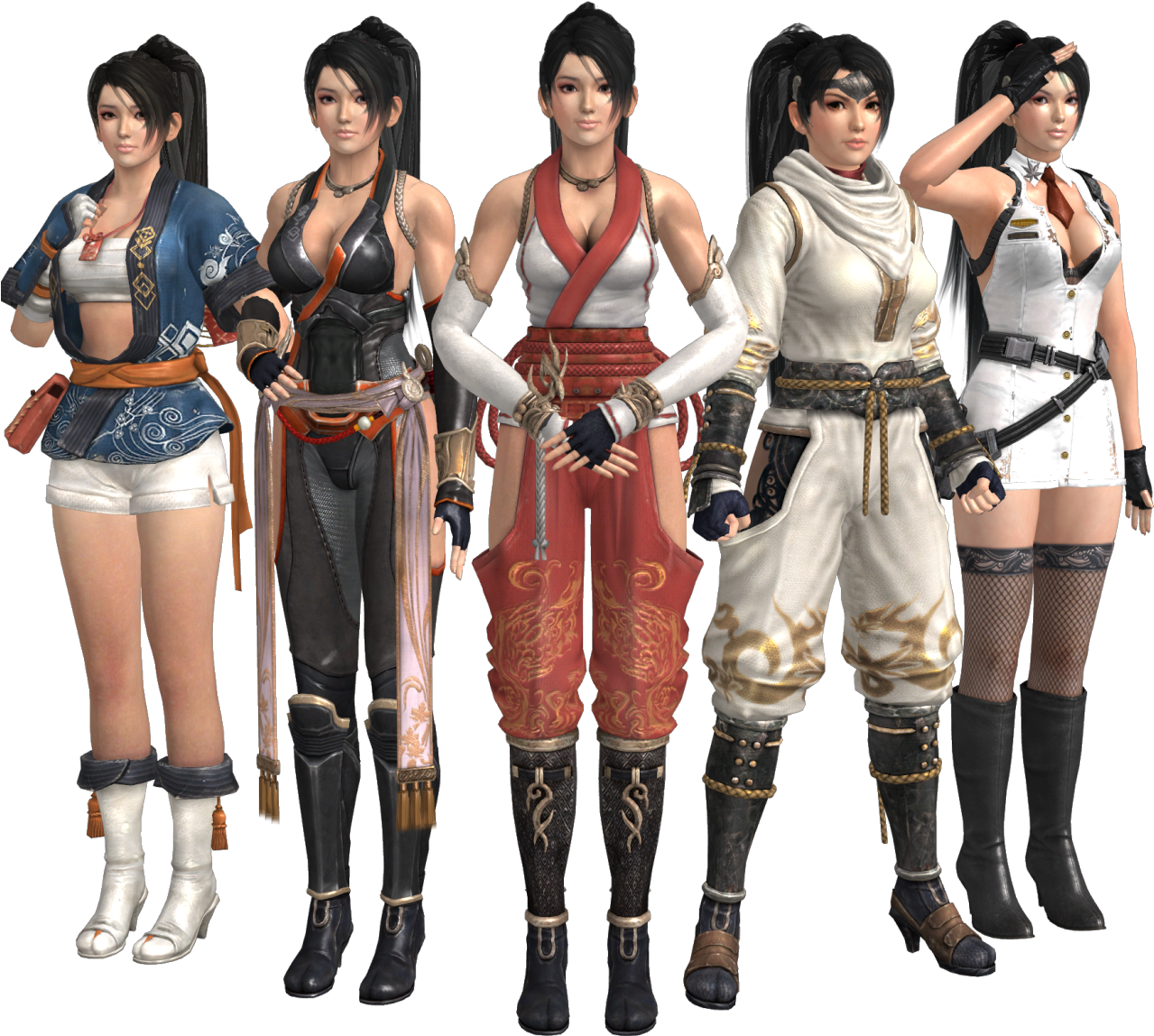 “ 5 Main Costumes Of Momiji ” - Dead Or Alive Momiji Outfits (1280x1280), Png Download